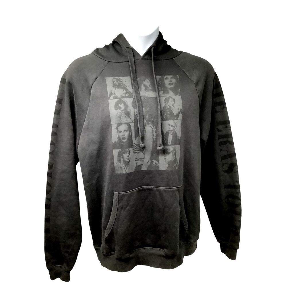 Taylor Swift The Eras Tour Music Gray Graphic Pullover Hoodie Sweatshirt Medium